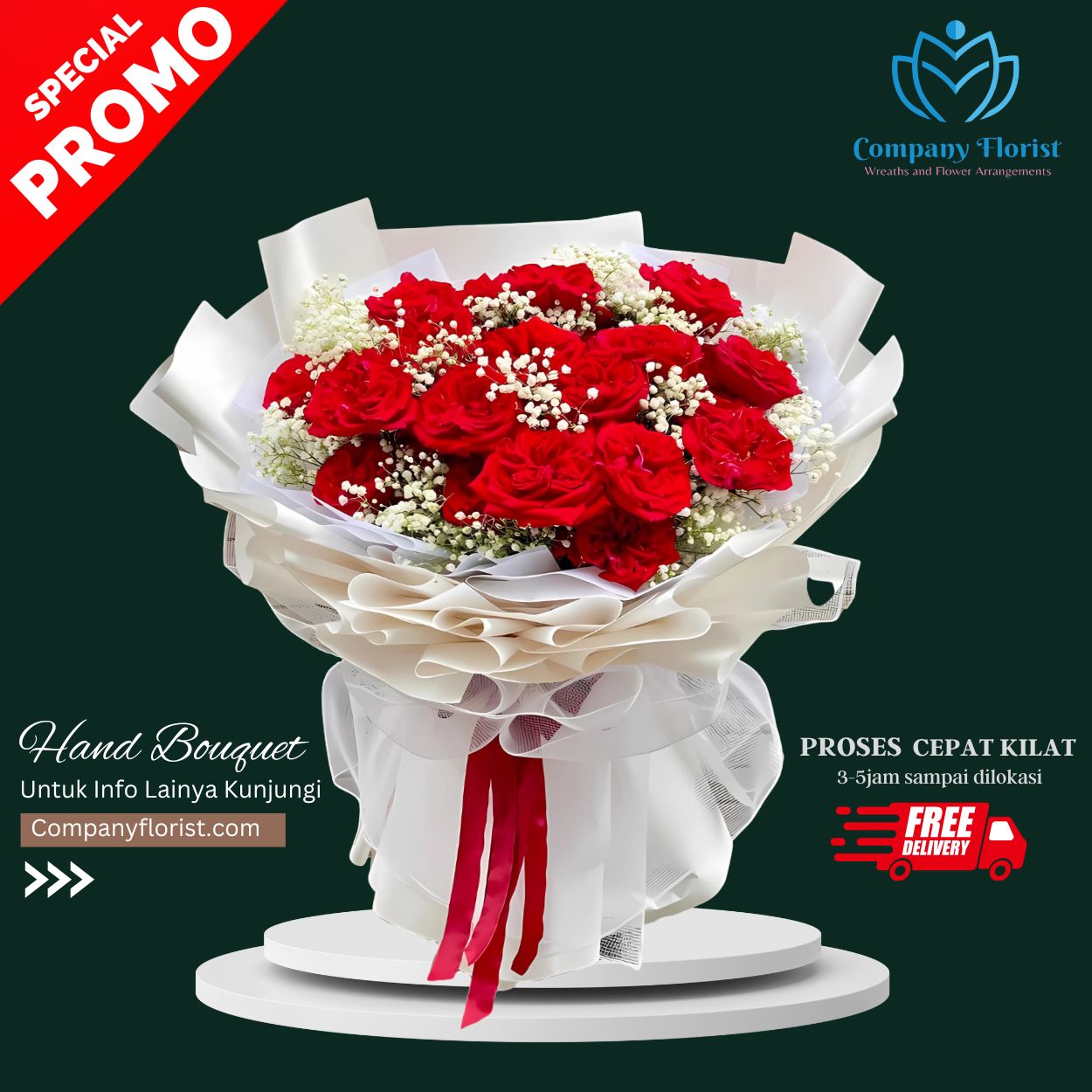 Hand bouquet bunga segar elegan untuk hadiah spesial Chika Florist