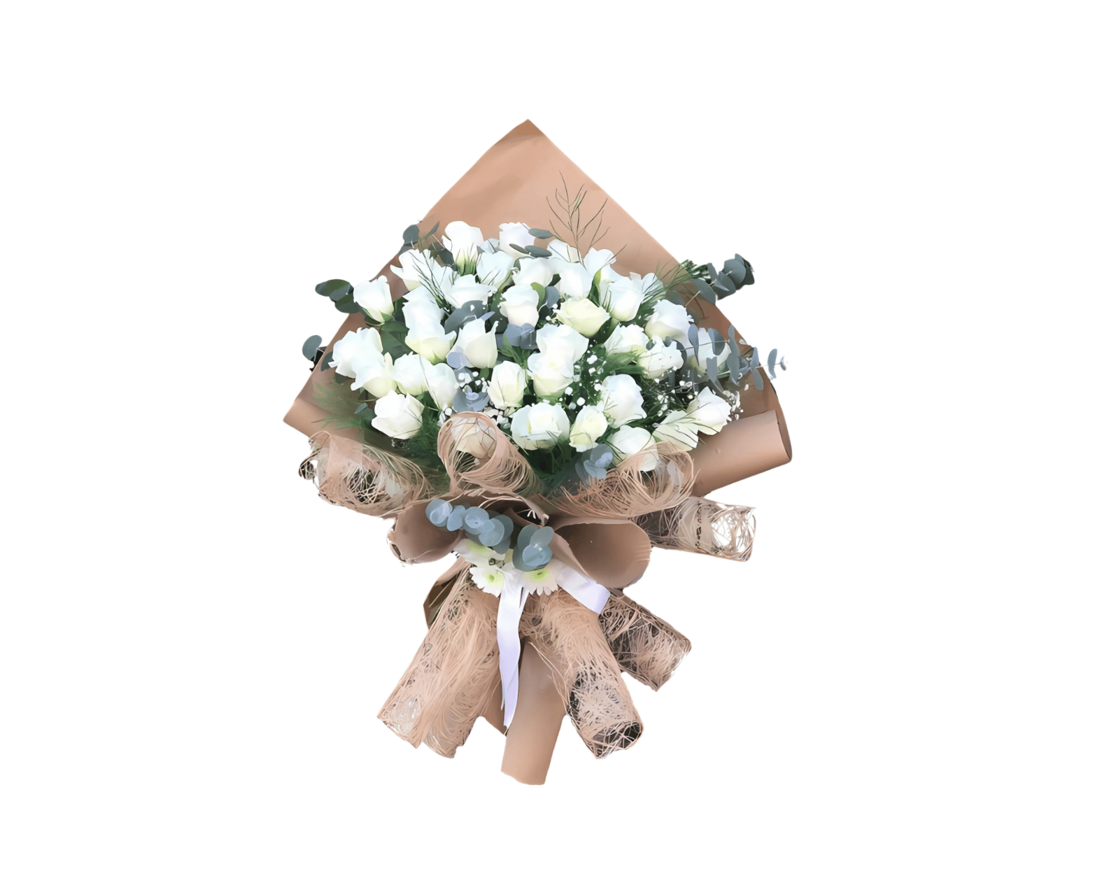 Buket Bunga Putih Elegan Bikin Tampilan Mewah