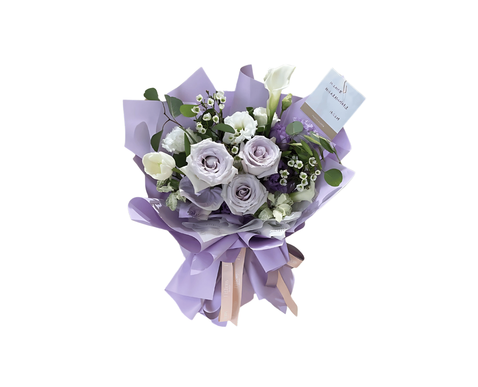 Buket Bunga Ungu Mix Romantis Soft