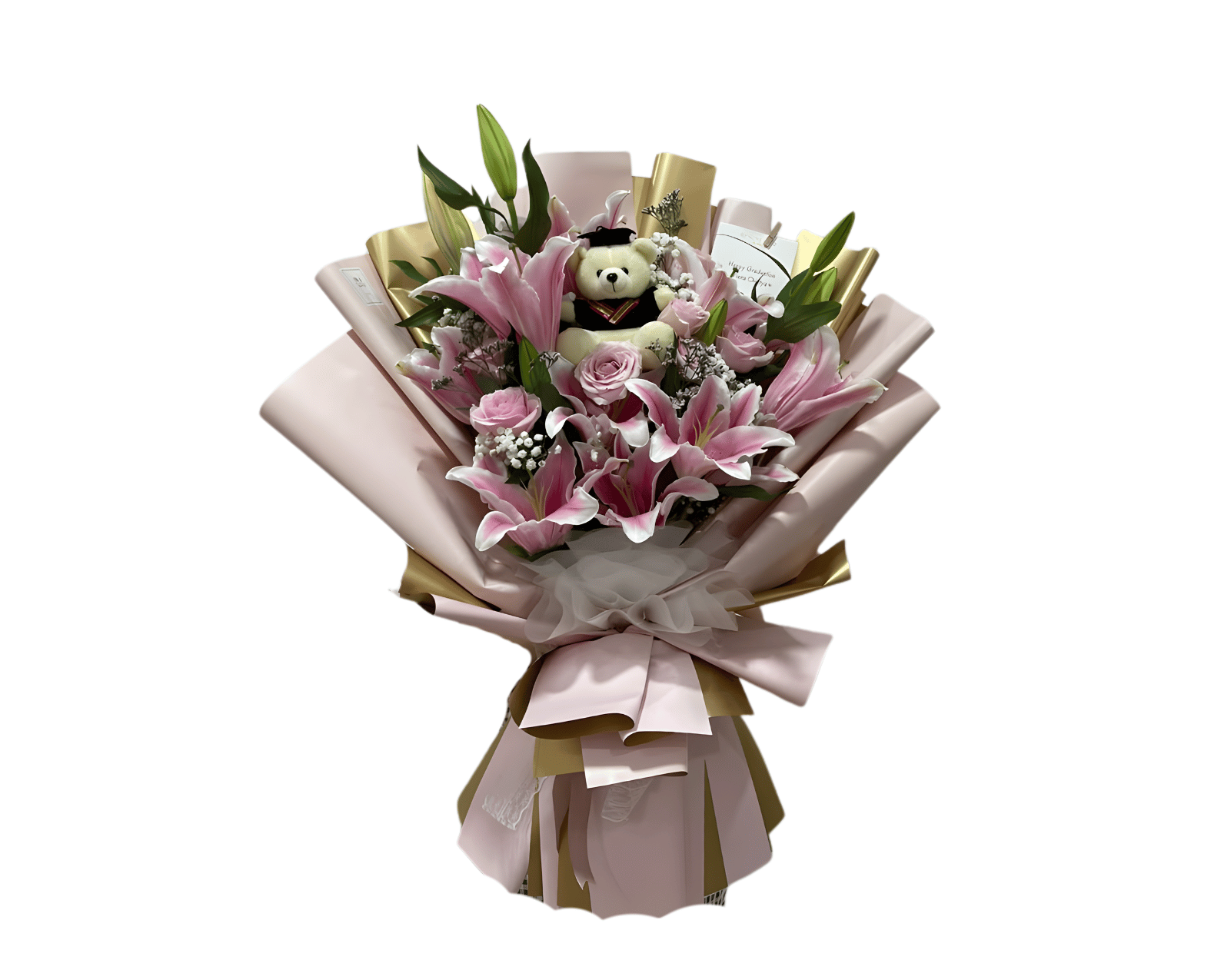 Buket Lily Pink Mix Teddy Bear Jakarta Kelapa Gading