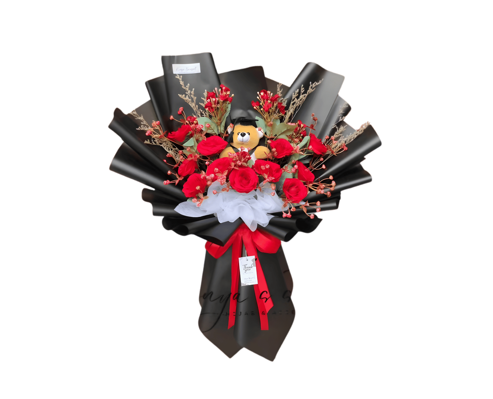 Buket Wisuda Mawar Merah Elegan Premium Bogor