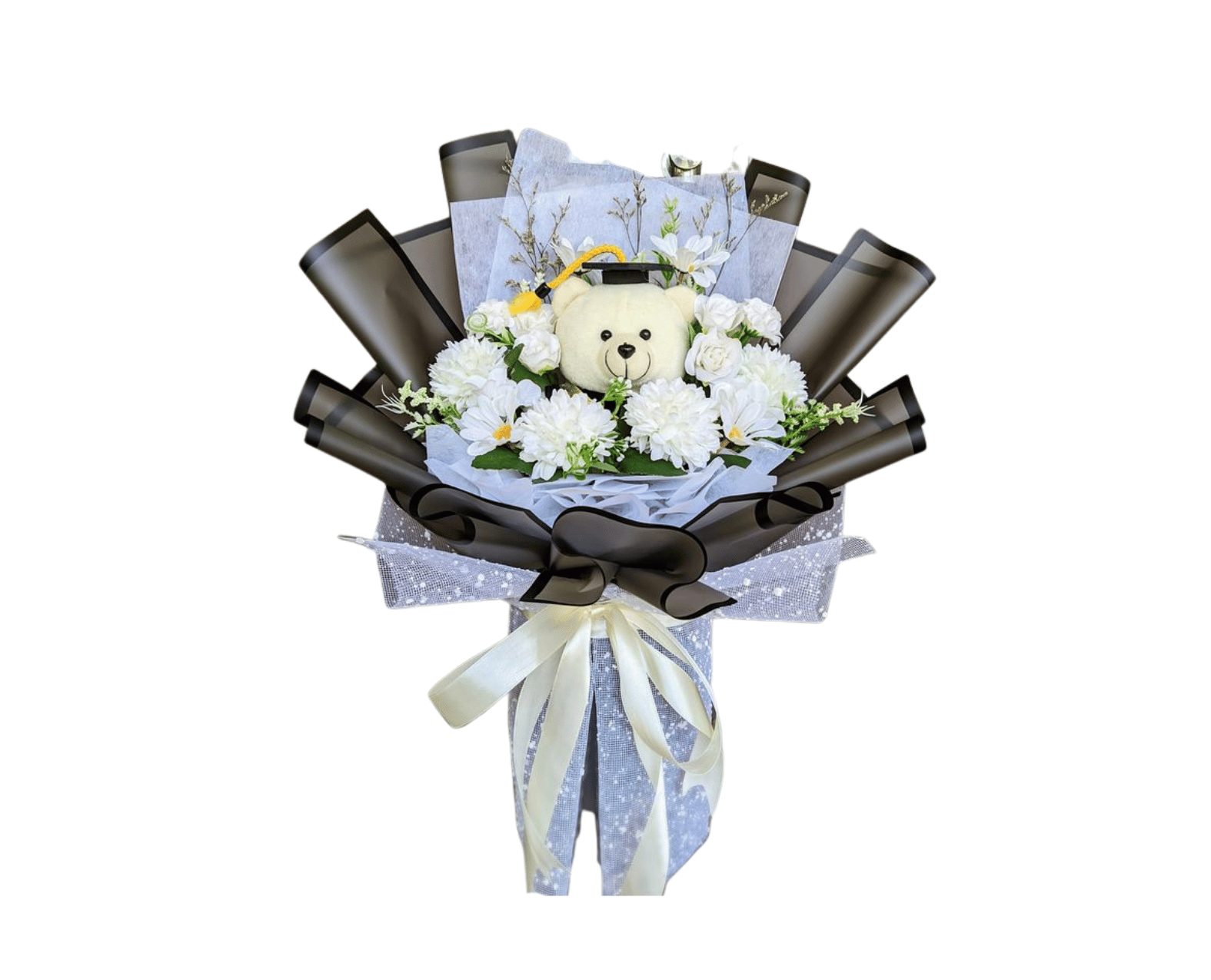 Buket Wisuda Mawar Putih Simple Aesthetic